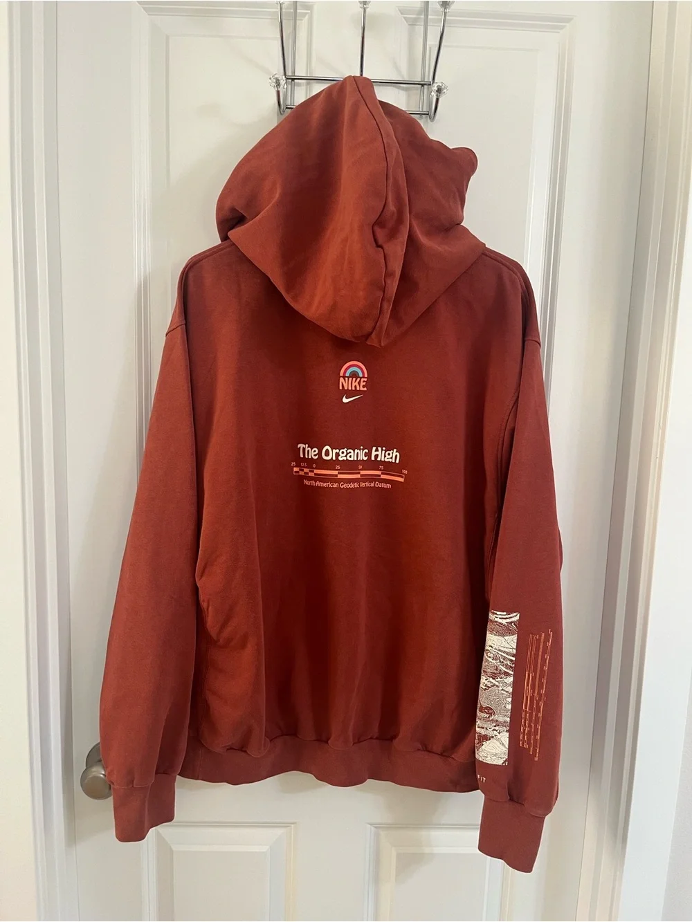 Nike Men's Rust Crewneck Hoodie with Graphic Accents